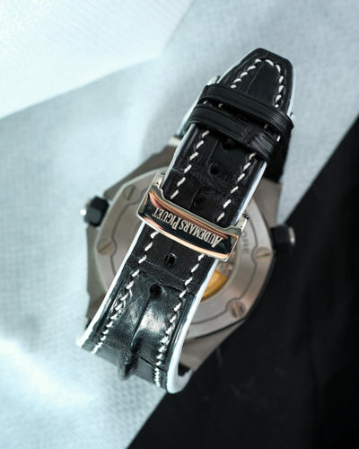 Bespoke Watch Strap in Black Crocodile
