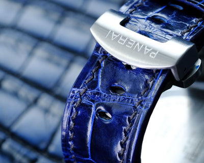 Bespoke Watch Strap in Electric Blue Crocodile