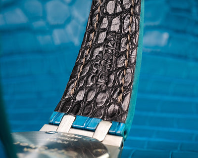 Bespoke Watch Strap in Miami Blue Crocodile