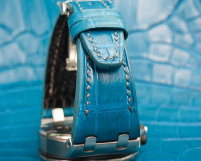 Bespoke Watch Strap in Miami Blue Crocodile