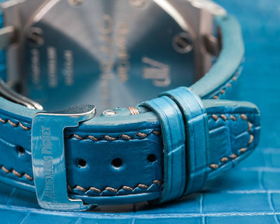 Bespoke Watch Strap in Miami Blue Crocodile
