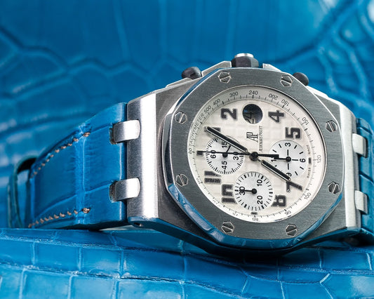 Bespoke Watch Strap in Miami Blue Crocodile