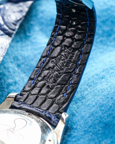Bespoke Watch Strap in Electric Blue Crocodile