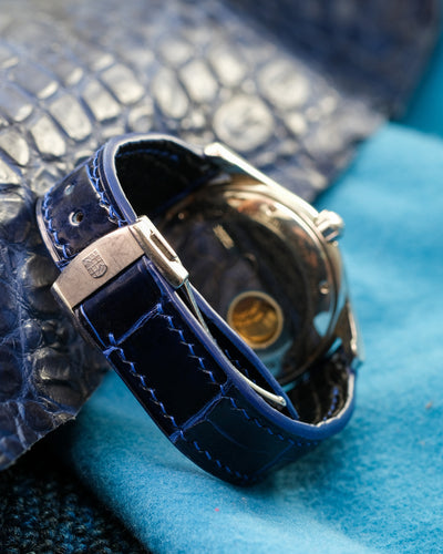 Bespoke Watch Strap in Electric Blue Crocodile