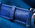 Bespoke Watch Strap in Baby Blue Himalayan Crocodile