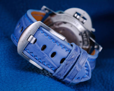 Bespoke Watch Strap in Baby Blue Himalayan Crocodile