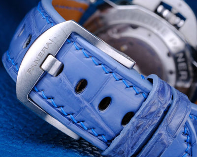 Bespoke Watch Strap in Baby Blue Himalayan Crocodile