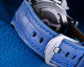 Bespoke Watch Strap in Baby Blue Himalayan Crocodile