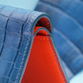 Bespoke Bifold Wallet in Baby Blue Himalayan Crocodile
