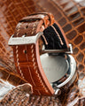 Bespoke Watch Strap in Brown Crocodile