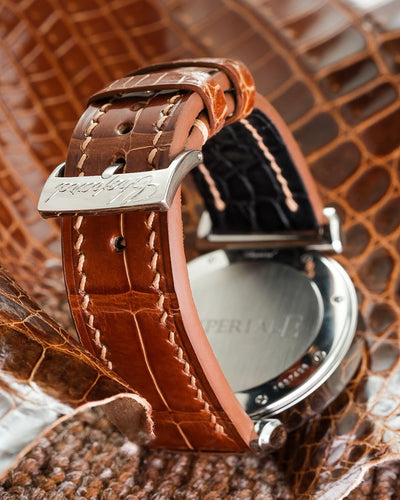 Bespoke Watch Strap in Brown Crocodile