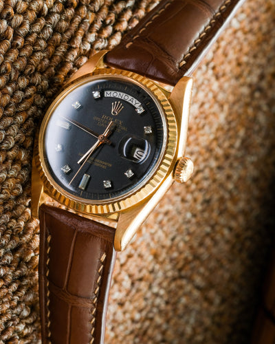 Bespoke Watch Strap in Brown Crocodile