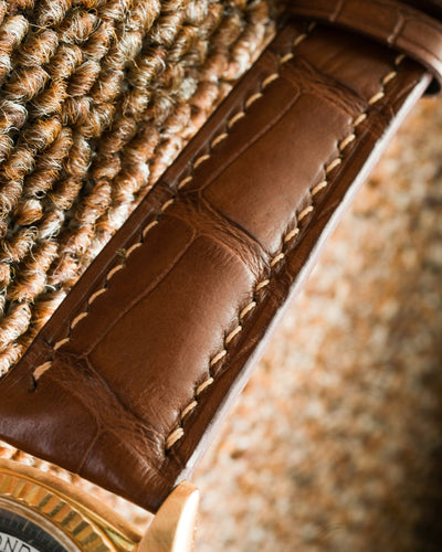 Bespoke Watch Strap in Brown Crocodile