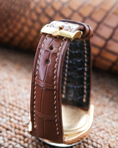 Bespoke Watch Strap in Brown Crocodile