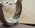 Bespoke Watch Strap in Olive Grey Crocodile