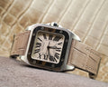 Bespoke Watch Strap in Olive Grey Crocodile