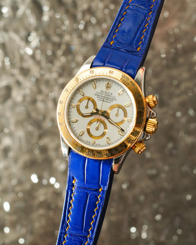 Bespoke Watch Strap in Electric Blue Crocodile