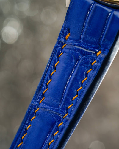 Bespoke Watch Strap in Electric Blue Crocodile