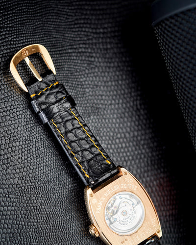 Bespoke Watch Strap in Black Crocodile