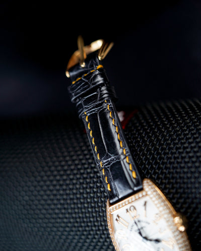 Bespoke Watch Strap in Black Crocodile