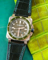 Bespoke Watch Strap in Hunter Green Crocodile