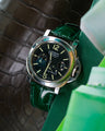 Bespoke Watch Strap in Hunter Green Crocodile