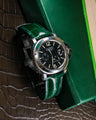 Bespoke Watch Strap in Hunter Green Crocodile