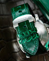 Bespoke Watch Strap in Hunter Green Crocodile
