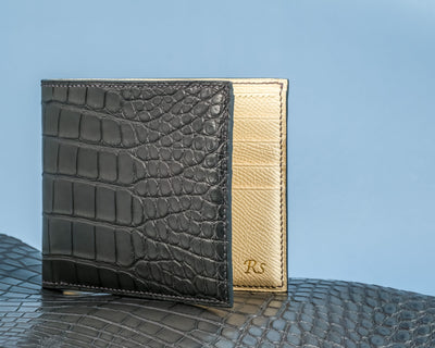 Bespoke Bifold Wallet in Grey Alligator