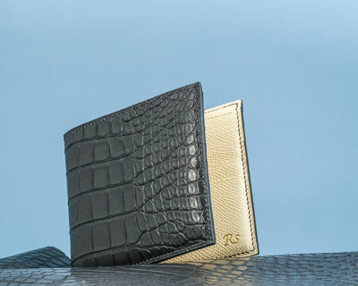 Bespoke Bifold Wallet in Grey Alligator