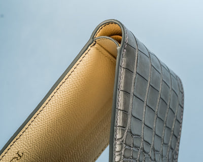 Bespoke Bifold Wallet in Grey Alligator