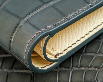 Bespoke Bifold Wallet in Grey Alligator