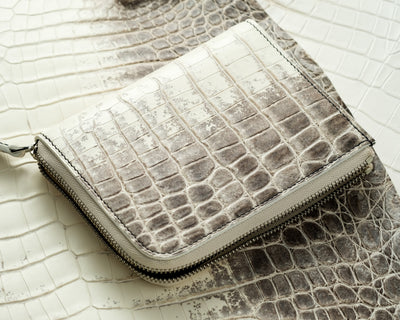 Bespoke Zipper Wallet in Natural Himalayan Crocodile