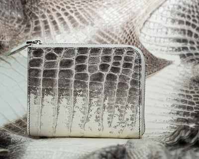 Bespoke Zipper Wallet in Natural Himalayan Crocodile