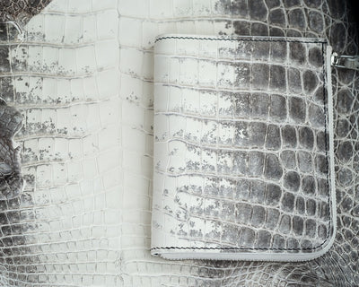 Bespoke Zipper Wallet in Natural Himalayan Crocodile