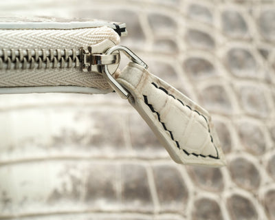 Bespoke Zipper Wallet in Natural Himalayan Crocodile