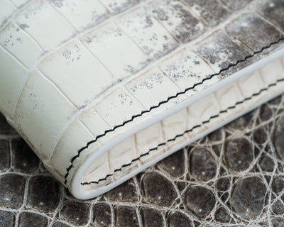 Bespoke Zipper Wallet in Natural Himalayan Crocodile