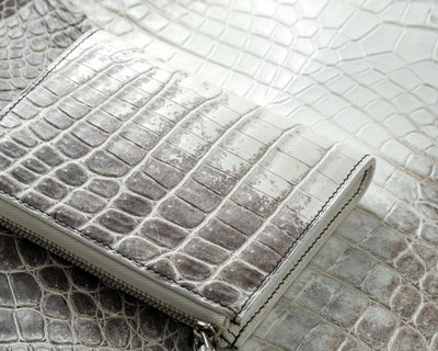 Bespoke Zipper Wallet in Natural Himalayan Crocodile