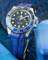 Bespoke Watch Strap in Electric Blue Himalayan Crocodile