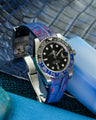 Bespoke Watch Strap in Electric Blue Himalayan Crocodile