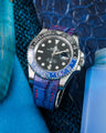 Bespoke Watch Strap in Electric Blue Himalayan Crocodile