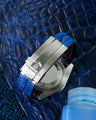 Bespoke Watch Strap in Electric Blue Himalayan Crocodile