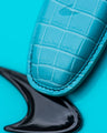 Bespoke Key Fob Cover in Turquoise Blue Crocodile
