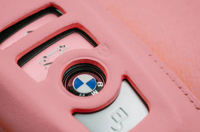 Bespoke Key Fob Cover in Baby Pink Nappa