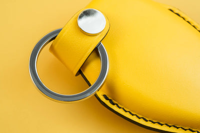 Bespoke Key Fob Cover in Yellow Nappa