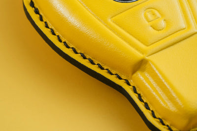 Bespoke Key Fob Cover in Yellow Nappa