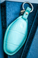 Bespoke Key Fob Cover in Turquoise Blue Crocodile
