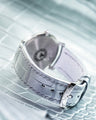 Bespoke Watch Strap in Metallic Silver Alligator