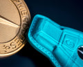 Bespoke Key Fob Cover in Turquoise Blue Crocodile