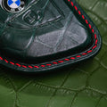 Bespoke Key Fob Cover in Hunter Green Crocodile